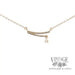 14k yellow gold modern branch bar necklace with drop diamond