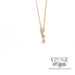 14k yellow gold modern branch bar necklace with drop diamond side