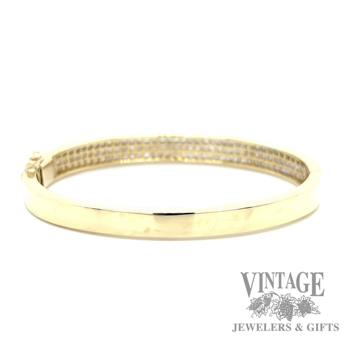 7.75 CTW Diamond 18k solid gold hinged bangle bracelet