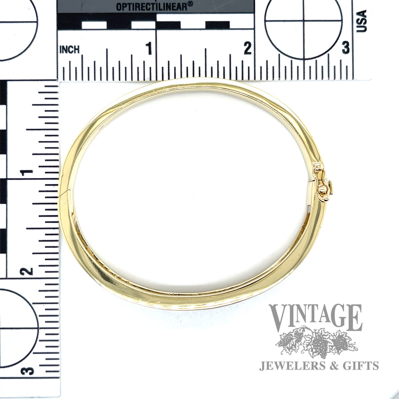 7.75 CTW Diamond 18k solid gold hinged bangle bracelet