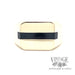 Black onyx bar 14k gold rectangle cut corner signet ring