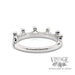 Crown ring with diamond accent and 14k white gold bottom