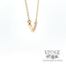 14k yellow gold and diamond accent chevron bar necklace side