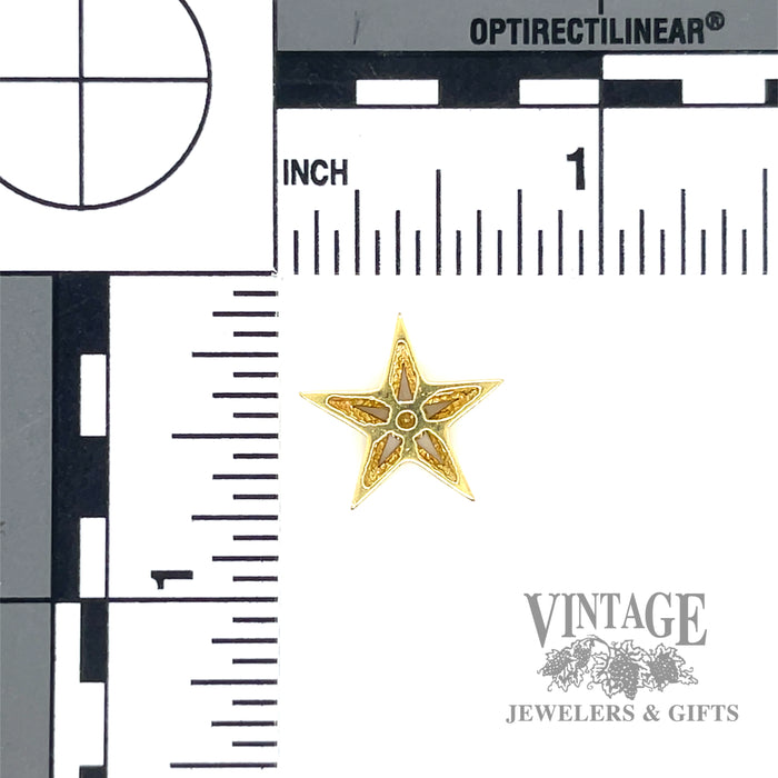 10k yellow gold and diamond accent star charm back and scale