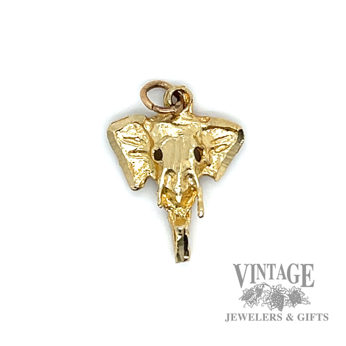 10k yellow gold elephant face charm