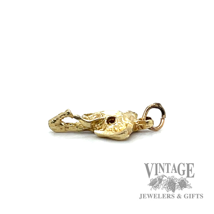 10k yellow gold elephant face charm side