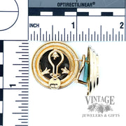 14k yellow gold medallion earrings with ancient coin center back and scale