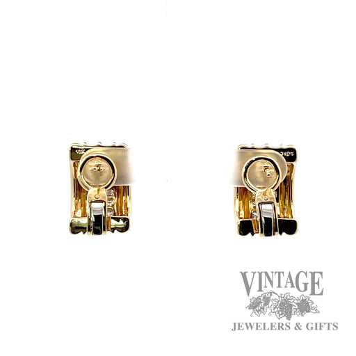 18k yellow gold and diamond earrings with French back back