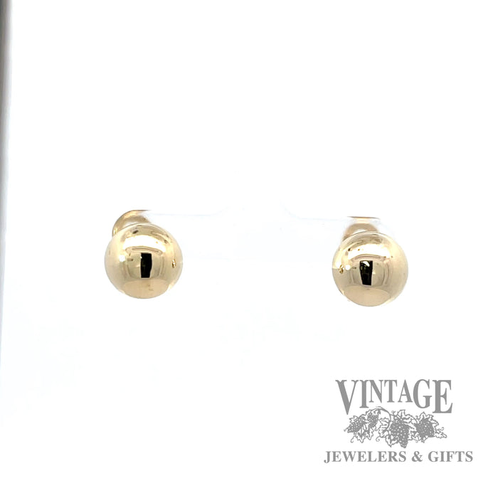 Domed 6.5 mm 14k gold clip on earring