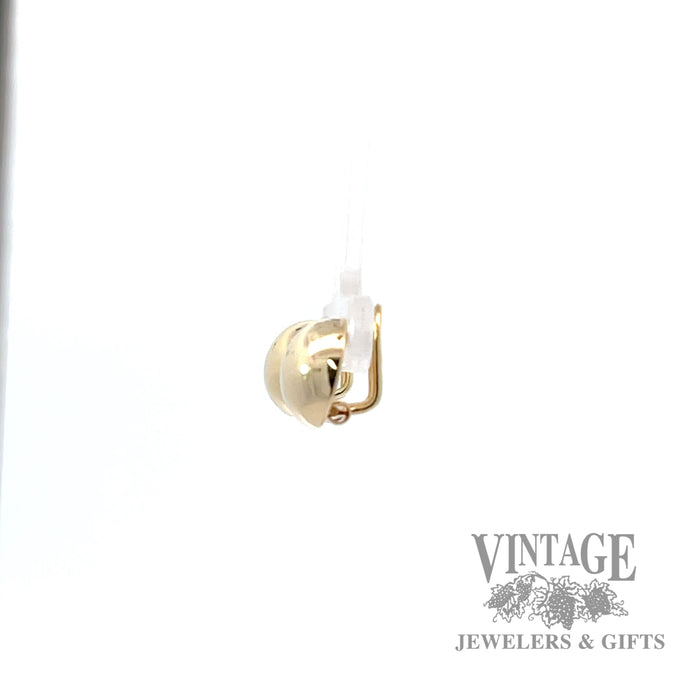 Domed 6.5 mm 14k gold clip on earring