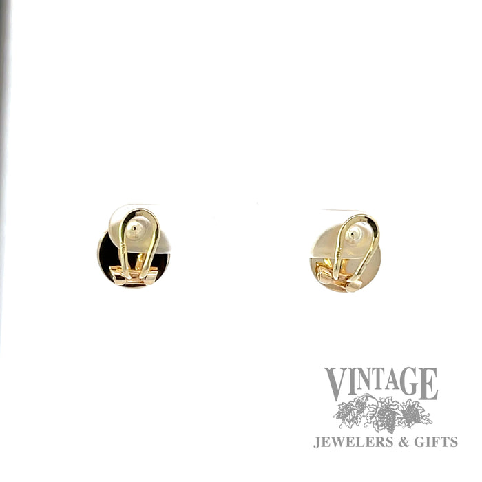 Domed 6.5 mm 14k gold clip on earring