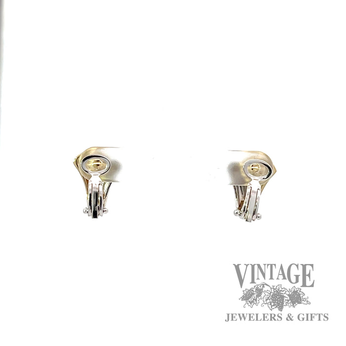 18k yellow and white gold clip on earrings back