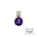 14k white gold amethyst pendant