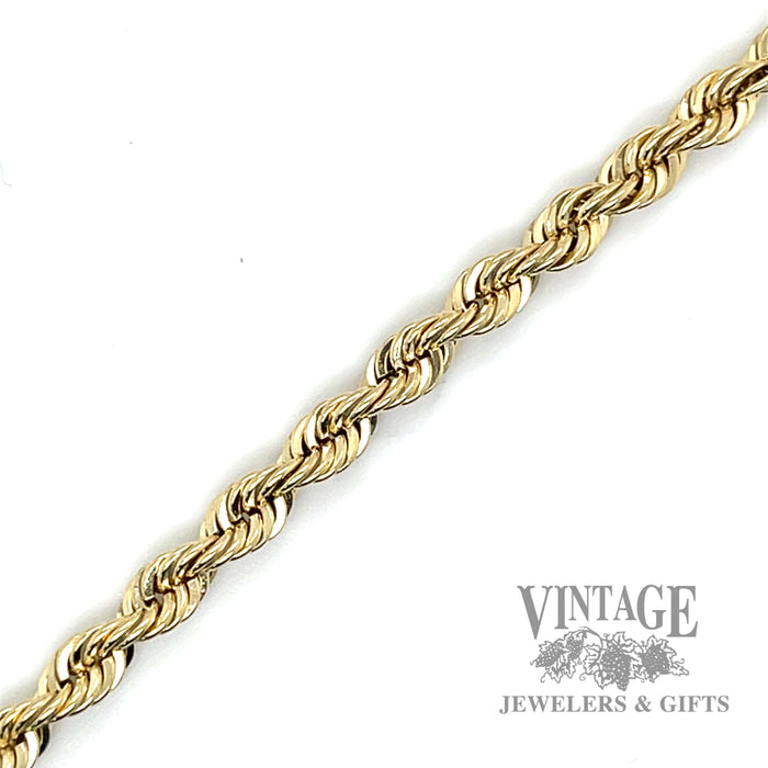 24" 14k yellow gold rope chain