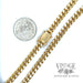 20" 14k yellow solid gold cuban chain scale