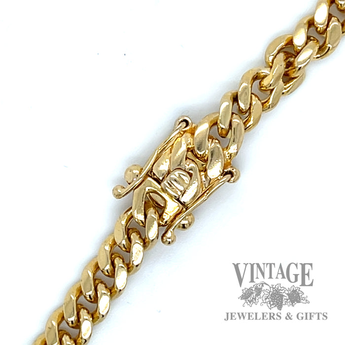 20" 14k yellow solid gold cuban chain clasp