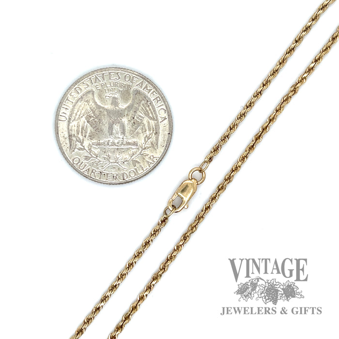 18" solid 14k yellow gold chain scale