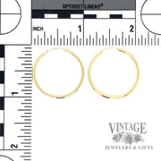 14ky gold endless hoops 23m scale