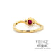 Burma Ruby with diamond accents 14k yellow gold bypass ring bottom