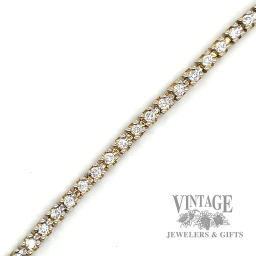 7" 2.2 carat Diamond tennis bracelet of 14k yellow gold