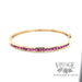 1.4 ctw ruby 14k yellow gold hinged bangle bracelet