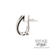 Vintage 14k white gold diamond accent dangle, omega back earrings side2
