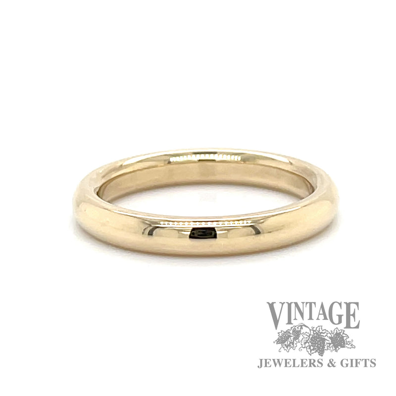3 mm comfort-fit 14k gold half round ring band