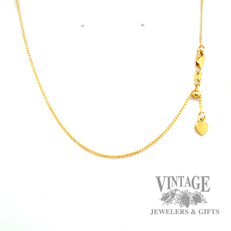 22" adjustable length 1mm wheat chain