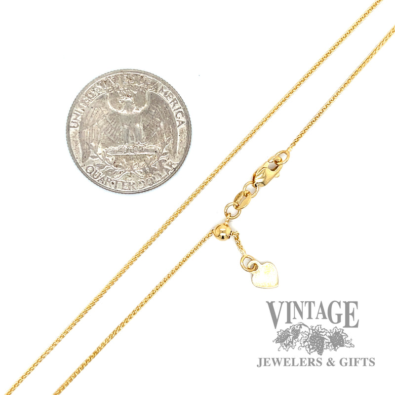 22" adjustable length 1mm wheat chain