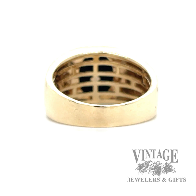 Onyx and diamond accent yellow gold signet ring bottom