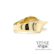 Freeform yellow gold band side 1