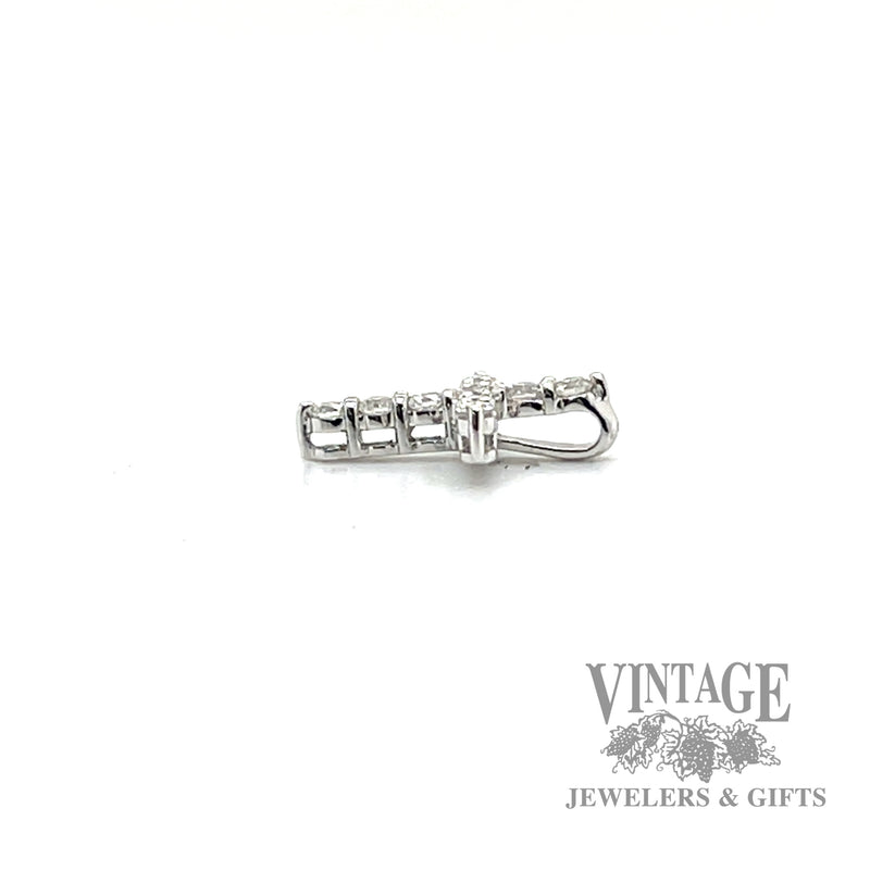 Diamond accent cross in 14k white gold side