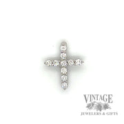 Diamond accent cross in 14k white gold front