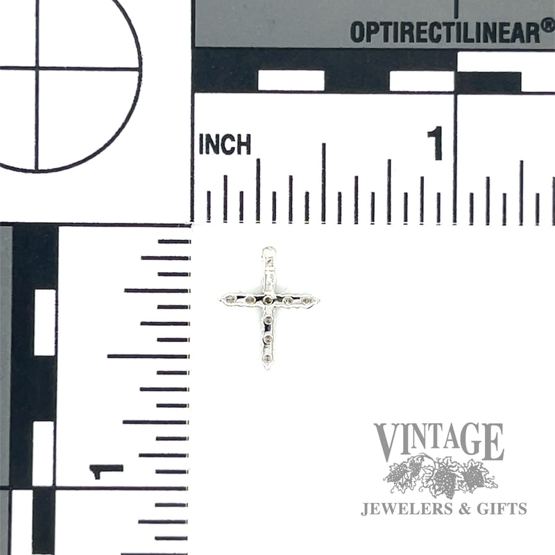 Diamond accent cross in 14k white gold scale