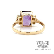 Amethyst and diamond accent 14k gold ring bottom