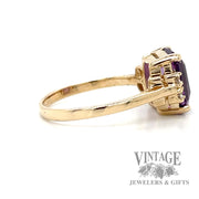 Amethyst and diamond accent 14k gold ring side2