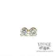1.355 ctw natural diamond 14k gold stud earrings
