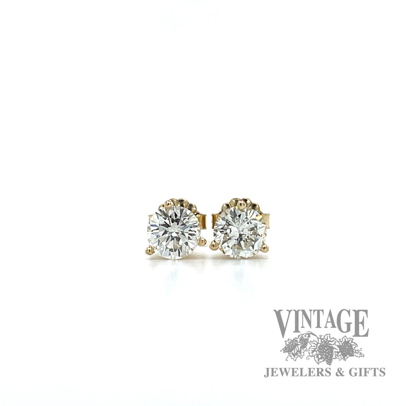 1.355 ctw natural diamond 14k gold stud earrings