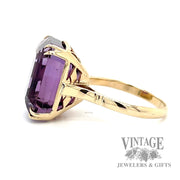 Vintage amethyst 12k gold solitaire ring side1
