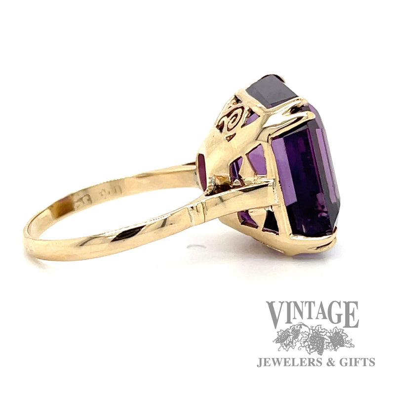 Vintage amethyst 12k gold solitaire ring side2