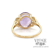 Amethyst and diamond accent 14k gold ring bottom