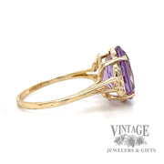 Amethyst and diamond accent 14k gold ring side2