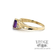 Amethyst and diamond accent bypass ring side1