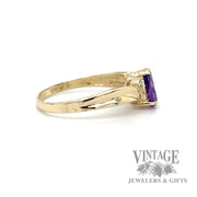 Amethyst and diamond accent bypass ring side2