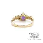 Amethyst and diamond accent bypass ring bottom