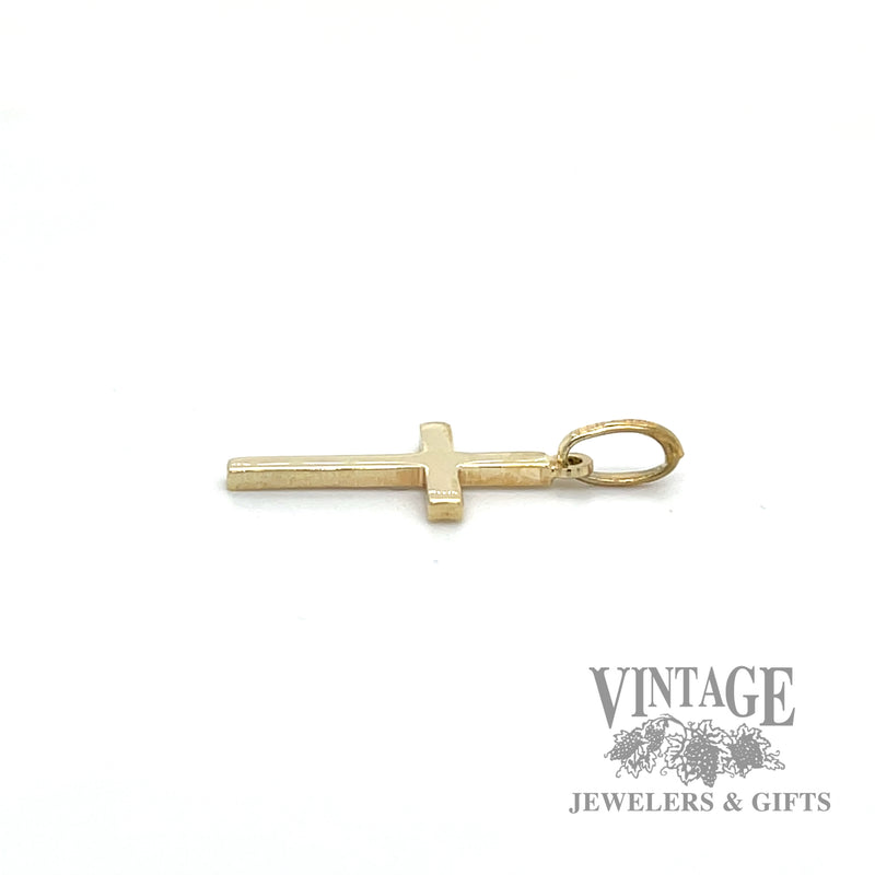 14k yellow gold cross side