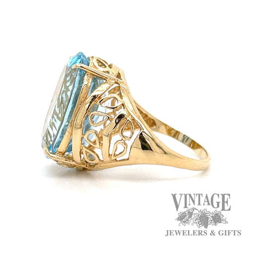 Blue topaz 14k gold ring side1