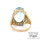 Blue topaz 14k gold ring bottom