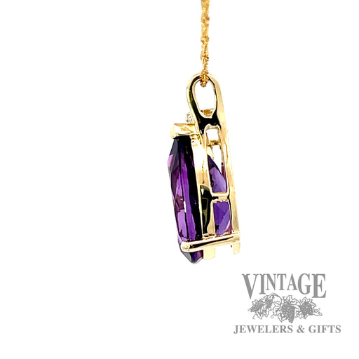 Amethyst and diamond accent pendant side1