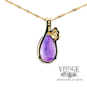 Amethyst and diamond accent pendant back